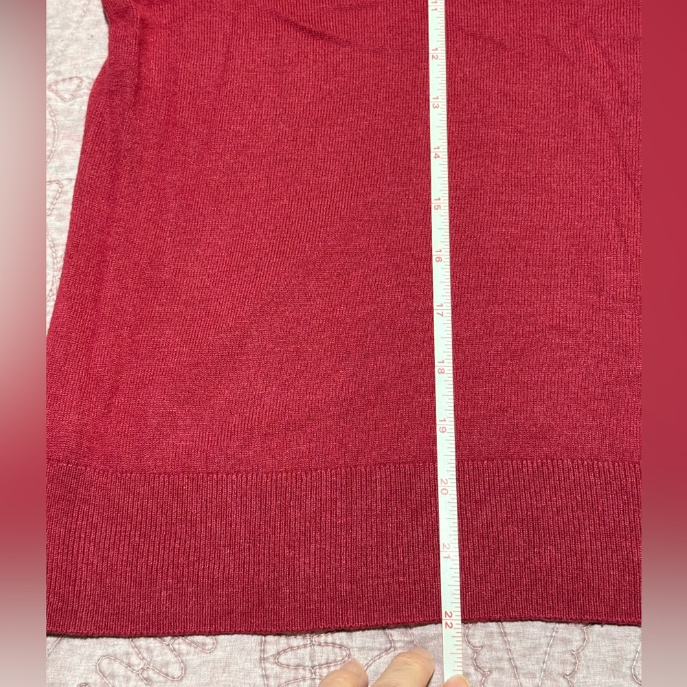 Ann Taylor Factory Deep Red Short Sleeve Sweater - Picture 8 of 11